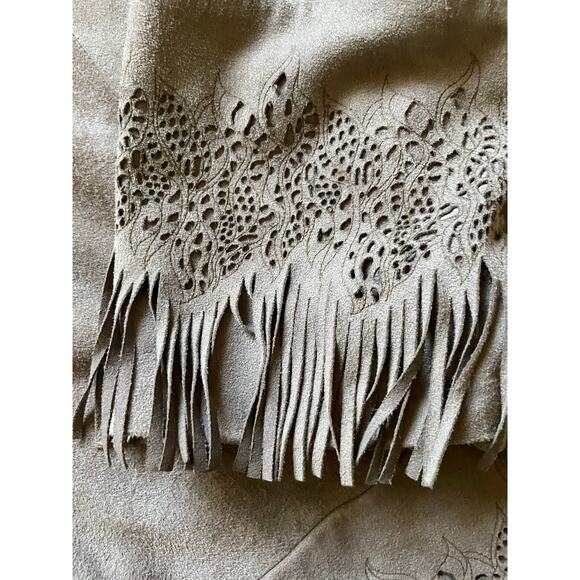 Vintage Genuine Suede Leather Women/Teen Jacket with Fringe Sz Small 40 Western - Picture 5 of 10